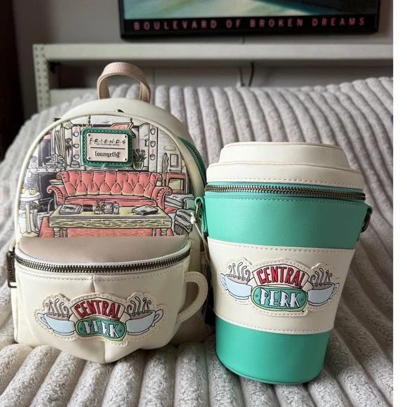Loungefly Friends Central Perk Mini Backpack and Scented Coffee Cup Bag Set - Picture 1 of 10